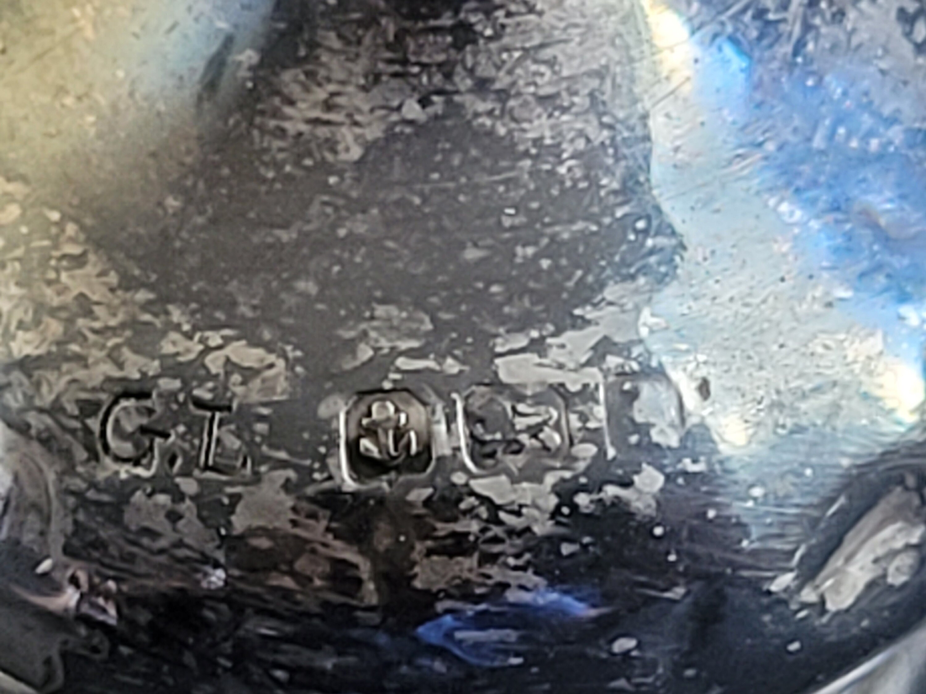 スターリングシルバートップのアンティーククリスタルペッパー