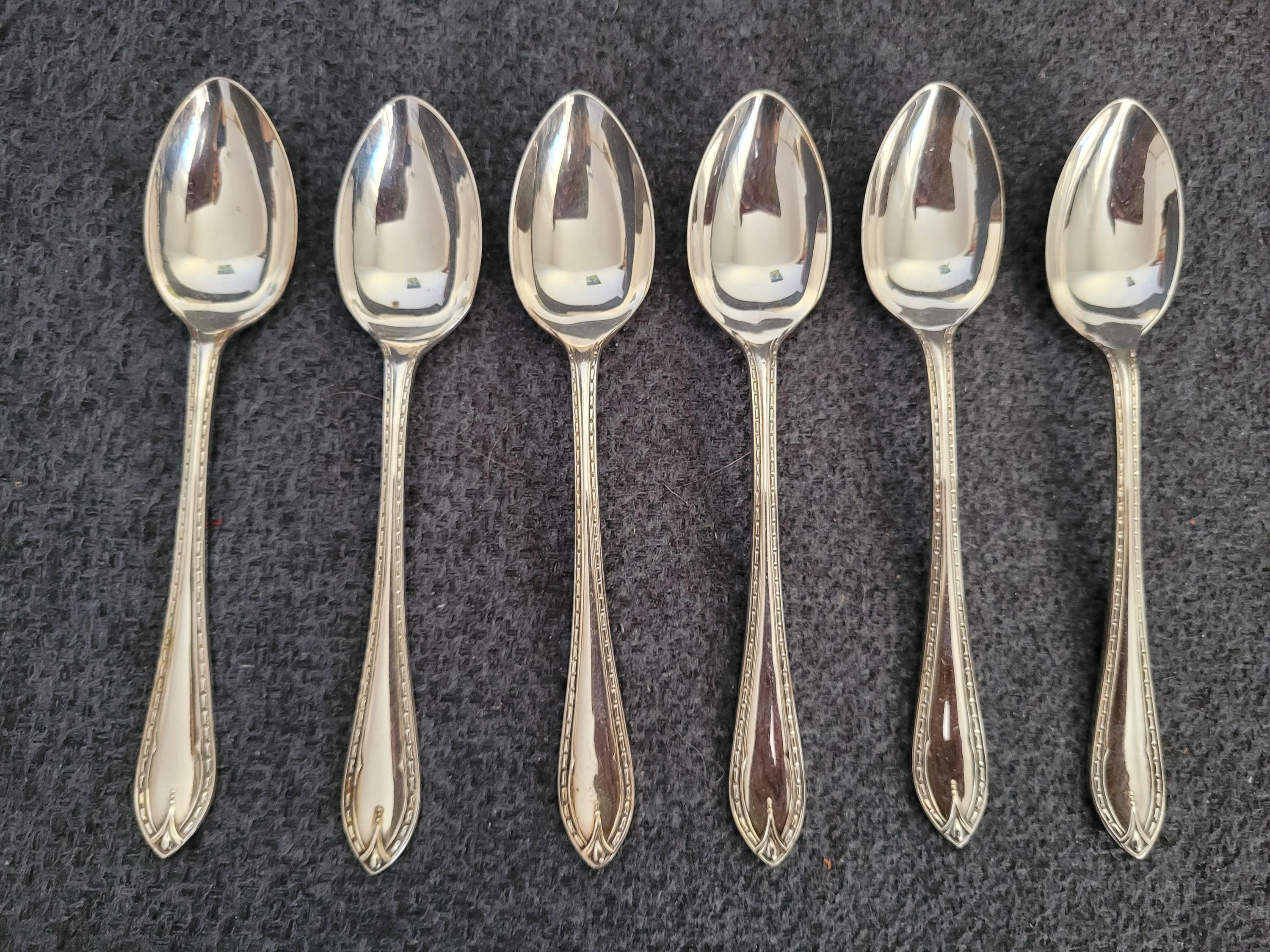 ティファニー　純銀ティースプーン　6本　専用布保管袋付き ティファニー 純銀ティースプーン 6本 専用布保管袋付き