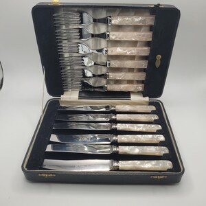 Vintage-Dessertset aus verchromtem Edelstahl