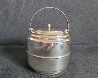 Antique silver-plated biscuit barrel