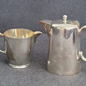 Antique English silver-plated set consisting of a coffee pot and cream jug