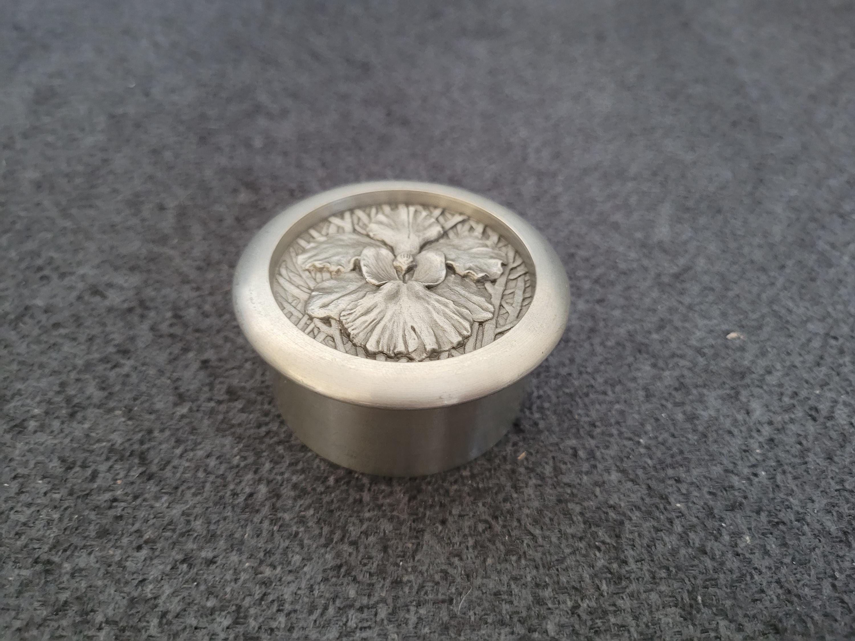 Elegant Vintage Pewter Trinket Box - Etsy