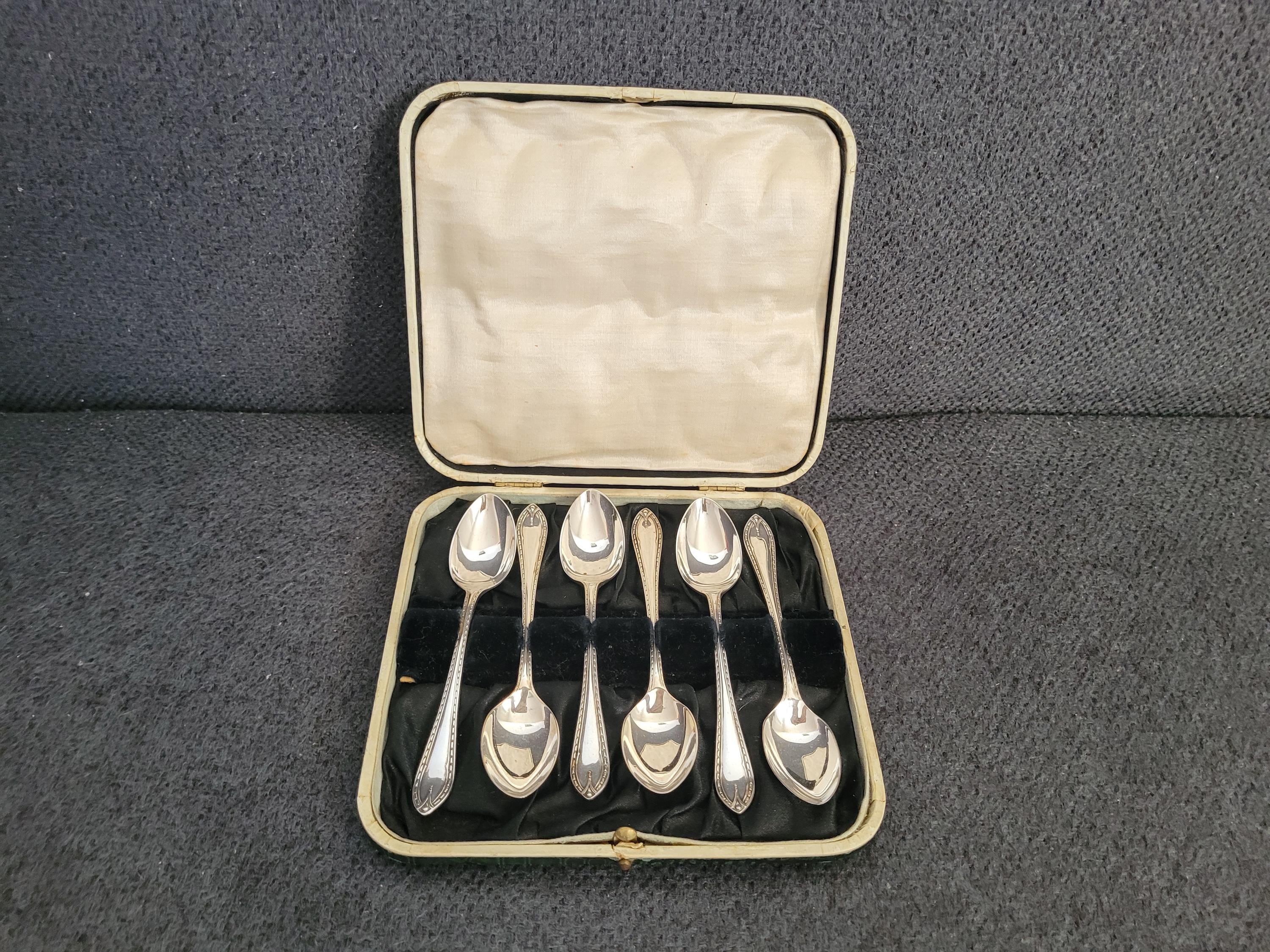 英国ヴィンテージ　コーヒービーン　純銀スプーン　6本セット 英国ヴィンテージ コーヒービーン 純銀スプーン 6本セット