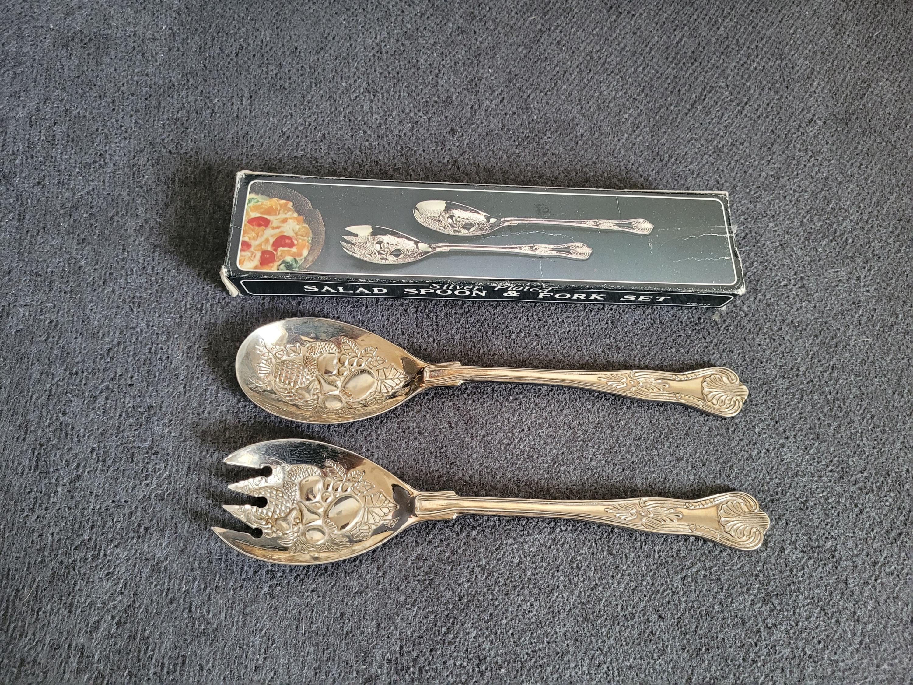 ヴィンテージシルバーメッキサラダサービングセット - Etsy 日本