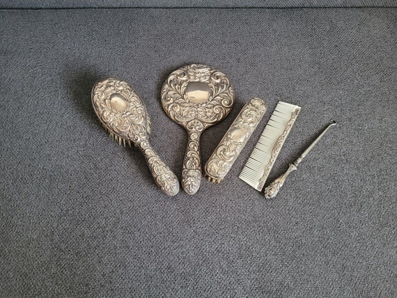 Vintage 925 Sterling Silver Vanity Set by Broadway and Co 5  display picture 3