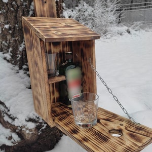 Bird House Whiskey Mini Bar, Houten Wijnrek Kast, Hideaway Drankkast Bar, Inwijdingsfeest Cadeau voor Mannen, Diy Outdoor Bar Plannen