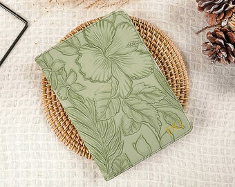 Retro Embossed Flower Leather Kindle Case, Personalization Kindle Case, All new kindle 6" 2024 Case, Kindle Paperwhite Case 11 Gen, 12 Gen