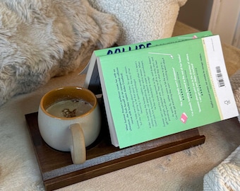 Triangle Book Holder Book Lover Gift, Book Reader Gift Comes Assembled With Slot Tablet, Wooden Book Stand Readers Book Stand Rest Book Gift