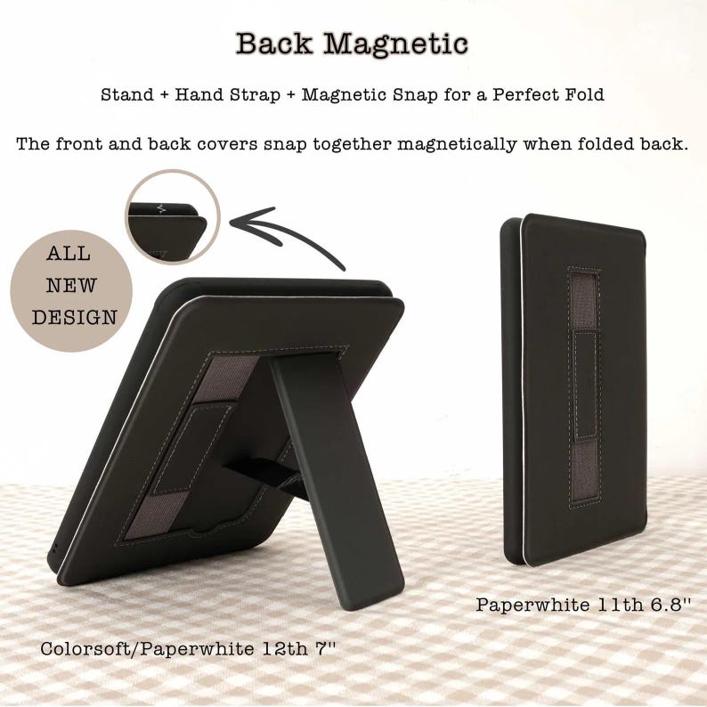 Capa para Kindle Colorsoft com bordado de gato leitor, alça para Kindle, função de ativação/desativação automática para Kindle Basic 6 e capa para Kobo Clara. imagem 5