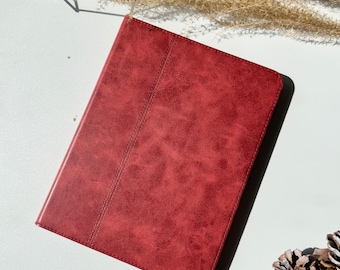 Vintage Red Genuine leather iPad Case iPad Air4 Case iPad Cover iPad Pro 2023/2022/2021 case iPad 5,4,3,2,1 Pro11 12.9 10.2 9.7inches mini6