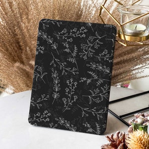 Black and White Flower Rhyme Fragrance| Kindle Paperwhite Case, Kindle Paperwhite Case 11th Generation, All New Kindle Case Kindle Cover