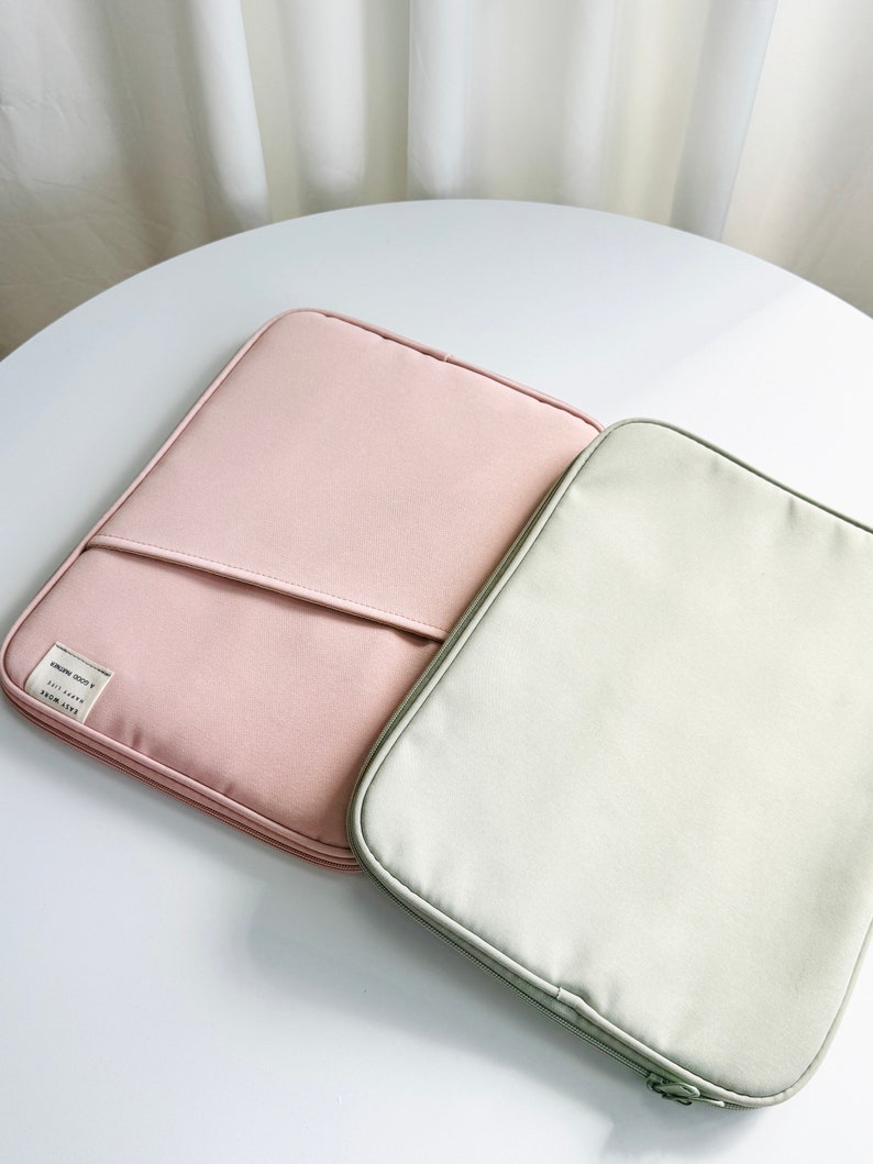 Ordinateur portable personnalisé Solid Color Series iPad Sleeve MacBook Air 13 Case iPad Pro 11Tablet Sleeve Notebook bag Liner Bag Cadeau de vacances image 5