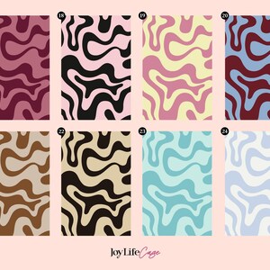 May include: A collection of eight rectangular swatches featuring a wavy, liquid-like abstract pattern in various colour combinations, labelled with numbers 17 through 24. The text JoyLifeCage is printed at the bottom centre of the image.