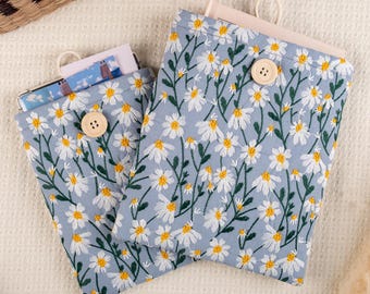 デイジー刺繍入りKindleスリーブ、電子書籍リーダー用スリーブ、Kindleカラーソフトスリーブ、iPad Mini用スリーブ、ブックアクセサリー、読書好きへのギフト