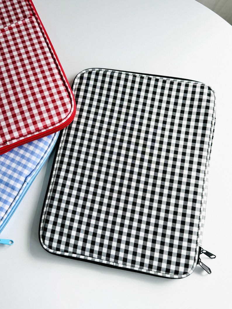 Plaid Series Étui mignon personnalisé pour ordinateur portable, MacBook Air 13 Case Laptop Cover iPad Pro 12.9 Tablet Sleeve Notebook bag Liner Bag cadeau pour elle image 3