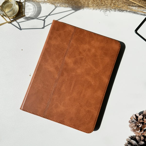 Retro Brown Genuine leather iPad Case iPad Air4 Case iPad Cover iPad Pro 2023/2022/2021 case iPad 5,4,3,2,1 Pro11 12.9 10.2 9.7inches mini6