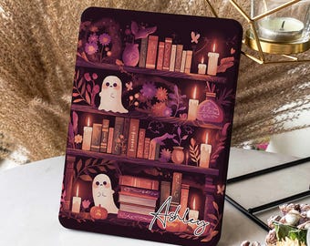 Library Ghost Book Case for Kindle Paperwhite 12th 7, Kindle Case with Hand Strap, Auto Wake/Sleep Case for Kobo Clara Case, Kindle Basic 6