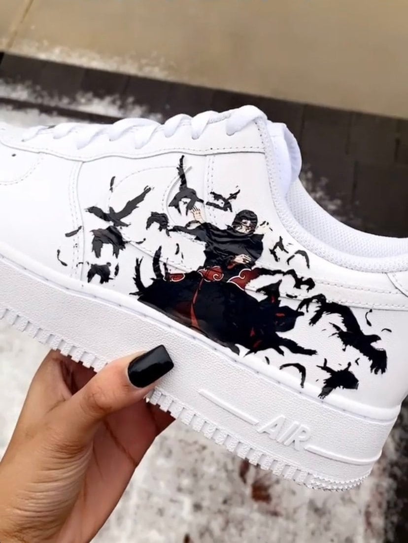 Custom Itachi Jordan 12s Hand Painted Anime Art Shoes