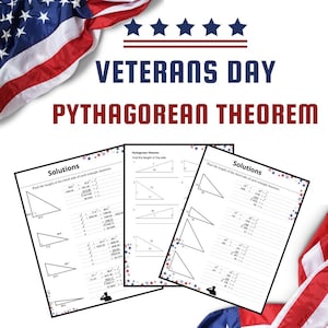 Veterans Day Math: Pythagorean Theorem Geometry Worksheets (PDF Download)