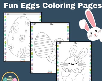 Easter Coloring Pages for Kids: Bunny & Egg Printables (Digital Download)