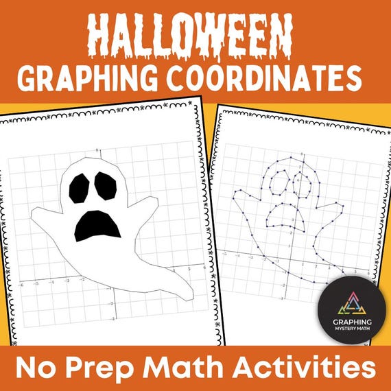 Halloween ghost graphing: mystery picture math (digital download) - etsy