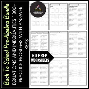 Pre-Algebra MEGA Bundle: 70+ Equations & Inequalities Worksheets (Instant Download