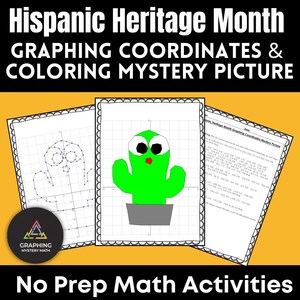 May include: A printable worksheet for plotting coordinates and colouring a mystery picture. The picture is of a green cactus in a grey pot. The worksheet includes a grid with coordinates and a list of coordinates to plot.