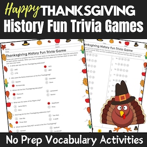 Thanksgiving Trivia | Thanksgiving Trivia Game | Thanksgiving MCQ| Thanksgiving Trivia Night | Thanksgiving Party Quiz | Printable Digital
