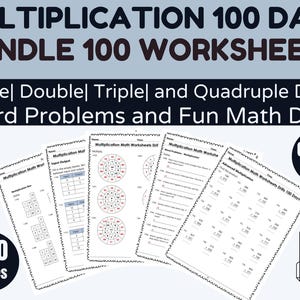 Multiplication Math Drills: 100 Days Timed Tests, Grades 3-5 (Digital PDF)