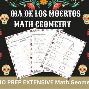 Peut inclure: Une feuille de travail imprimable sur le thème du Jour des Morts pour l'enseignement de la géométrie mathématique. La feuille de travail comprend des problèmes pour trouver le volume, la surface et le périmètre de différentes formes. La feuille de travail comprend également des problèmes pour identifier les polygones et trouver leurs côtés et leurs angles.
