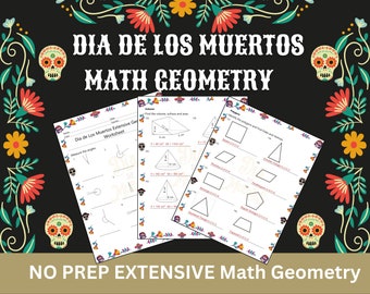 Día de los Muertos Math Geometry Day of the Dead volume, area, angles, Pythagore, circumference and area of circle,  polygons, rectangle