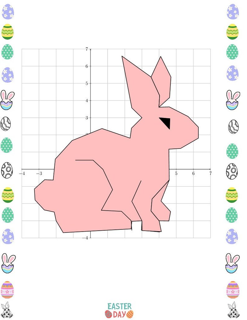 Easter Bunny Spring Coordinate Plane Mystery Graphing Picture Plotting ...