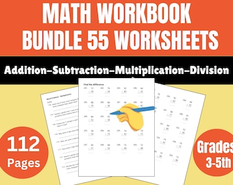 Hojas de trabajo de matemáticas: Suma, resta, multiplicación y división (PDF imprimible)