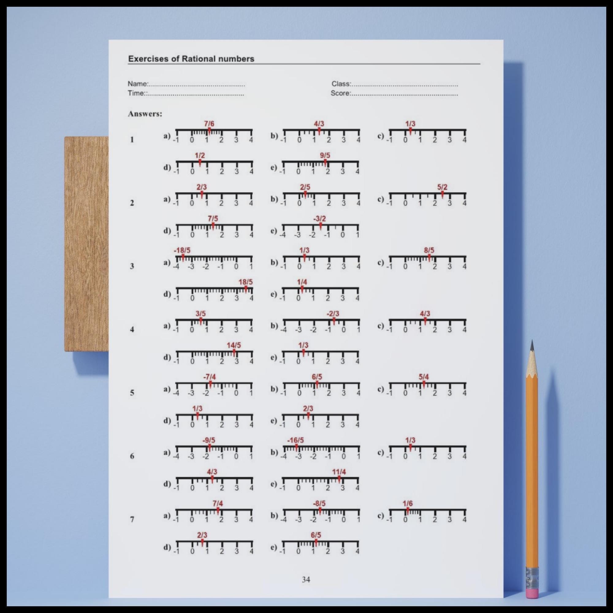 Operations On Rational Numbers Worksheet.pdf Rational Numbers Worksheets PDF | Fractions, Simplifying, Number Line ...