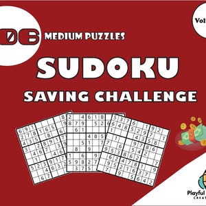 Sudoku Saving Money Challenge - Volume 2 | 306 Printable Puzzles Medium | Large Print | Digital | Printable Pages | Instant Download PDF