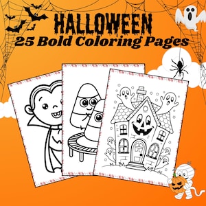 Halloween Coloring Book: 25 Printable Pages for Kids (Digital Download)