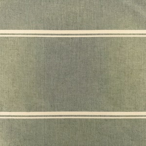 Subtle Green & Cream Stripe | Fabric by the Yard, upholstery, sewing, upholstery fabric, sewing supplies, Spring fabric, cotton fabric