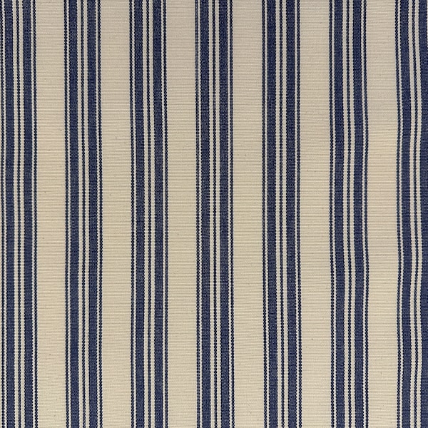 Navy Blue Balanced Stripes | Fabric by the Yard
