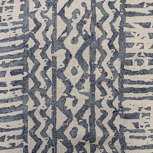Tribal Linen Blue | 3-Yard Fabric Fold, upholstery, sewing, upholstery fabric, sewing supplies, Spring fabric, cotton fabric