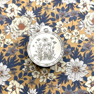 Médaille d'identification pour animal de compagnie fleurs sauvages - Médaille d'identification personnalisée pour chiens et chats