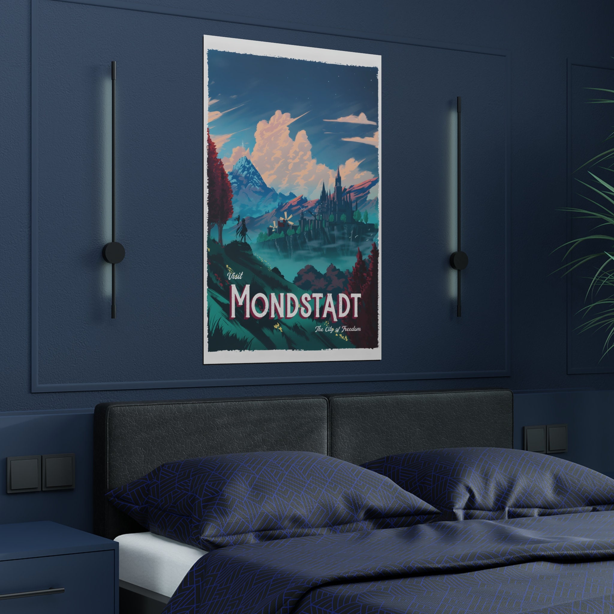 Genshin Impact Poster Mondstadt Poster Video Game Poster Etsy