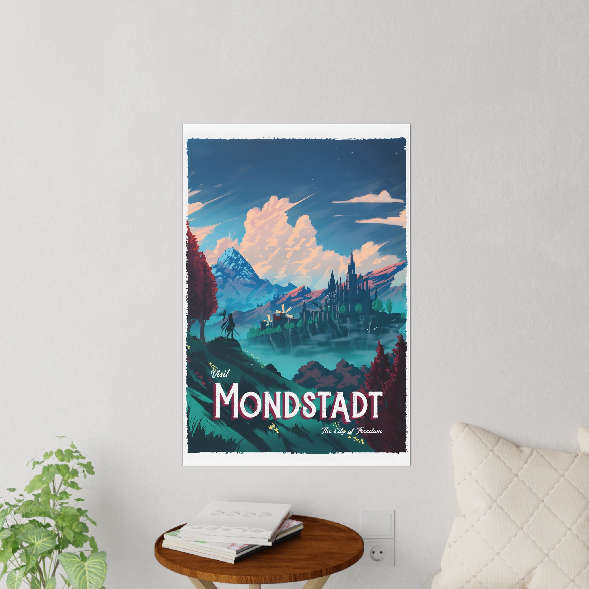 Genshin Impact Poster Mondstadt Poster Video Game Poster Etsy