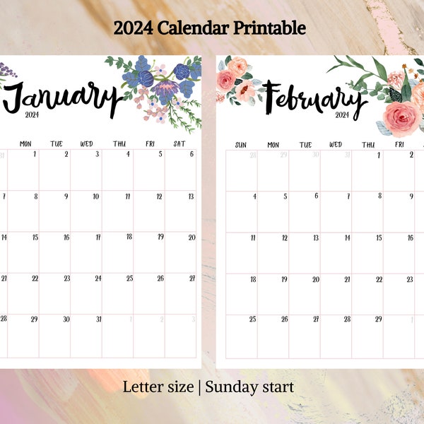 2025 Flower Calendar Etsy