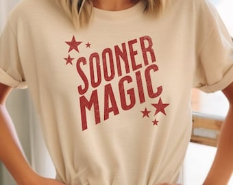 Sooner Magic Crimson T-shirt: Lucky Oklahoma Football Game Day