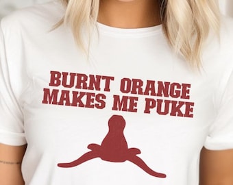 EXPRESS VERZENDOPTIE: T-shirt Burnt Orange Makes Me Puke - Oklahoma Sooners Game Day-T-shirt