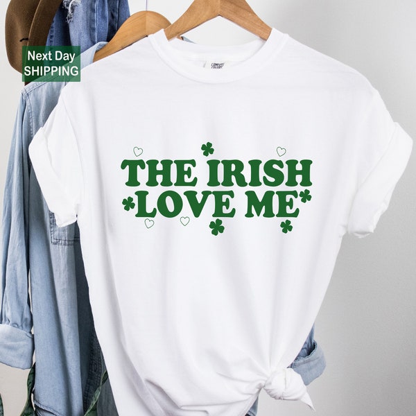 The Irish Love Me Women's St. Patrick's Day Shirt, St. Paddy Y2K, Irish Celebration Outfit in Style, St. Patty Shamrock Shirt