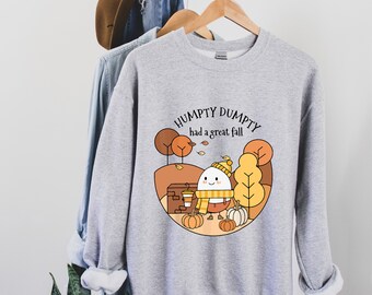 Humpty Dumpty avait un superbe sweat-shirt d’automne, chemise d’automne mignonne, chemise d’automne/automne, chemise d’automne tendance, chemise Humpty Dumpty, sweat-shirt d’Halloween