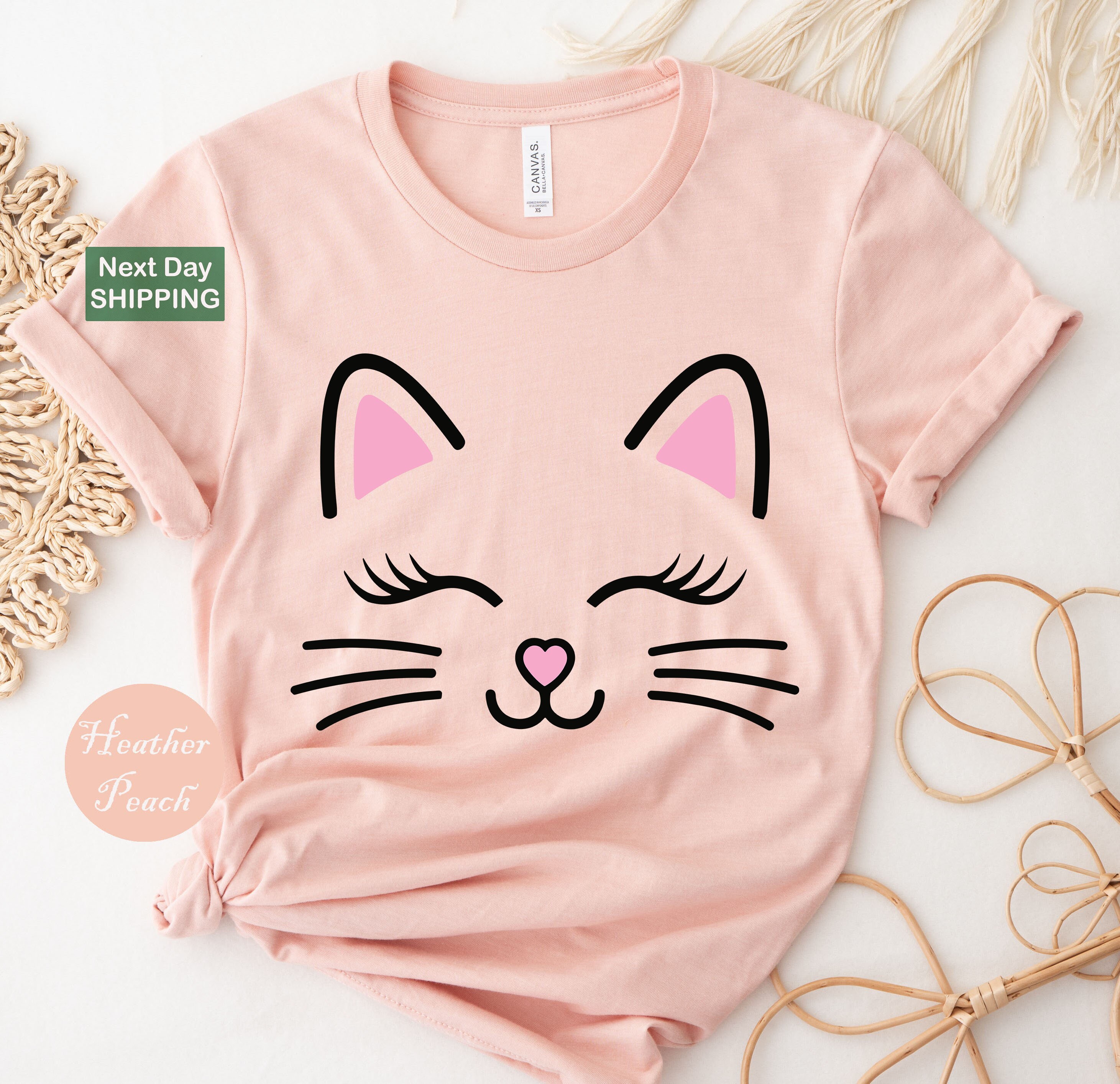 Cute Cat Shirt for Kids, Girls Cat Shirt, Meow T-shirt for Cat Lover ...