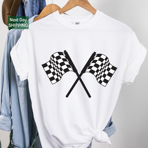 Checkered Flag Shirt, Race Life Motor Racing Sports Shirt, Racing Flag, Start Flag, Race Lover Shirt, Car Racing Tee, Racing T-Shirt