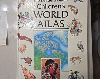 The Readers Digest Children's WORLD ATLAS Book Illustrated pages